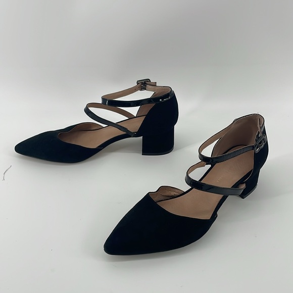 Anthropologie Strappy Heels in Black Suede 9M S59 - Picture 2 of 8
